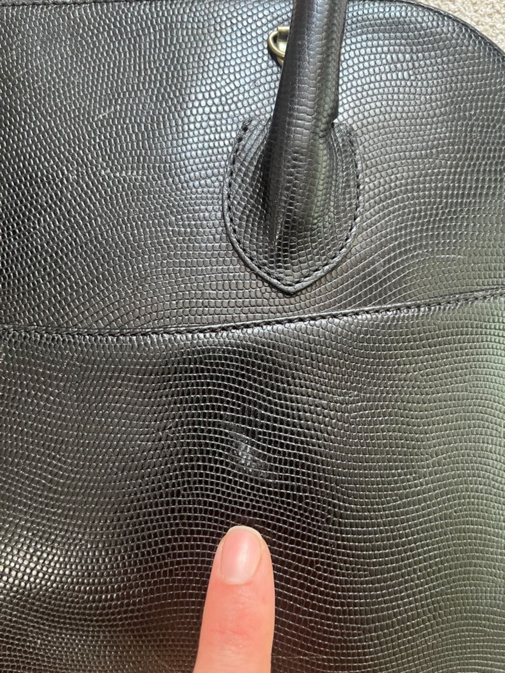 Vintage Neiman Marcus Classic Black Structured Dome Purse Handbag Flawed*** - Picture 14 of 16